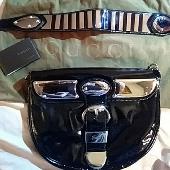 Authentic Gucci Black patent leather Romy handbag - Picture 4 of 7